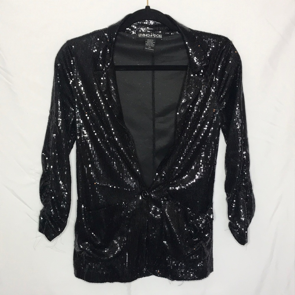 Black Sequin Blazer